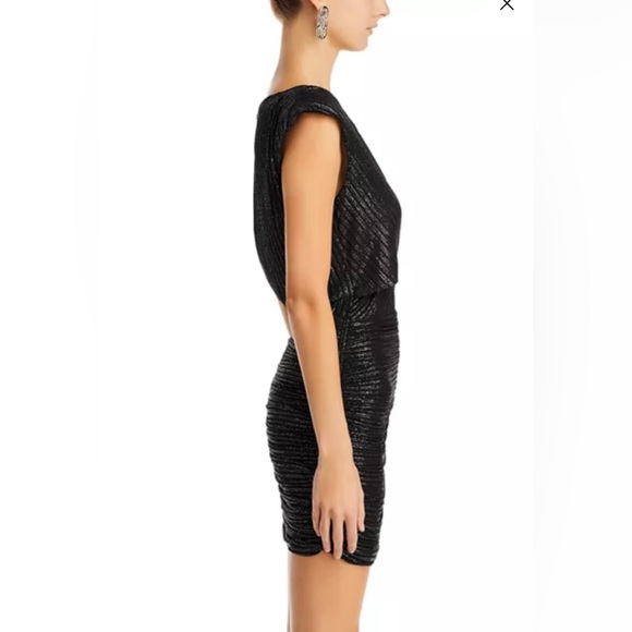 Ramy Brook Alma Black Metallic Mini Cocktail And Party Dress size Small NWT - Picture 2 of 16